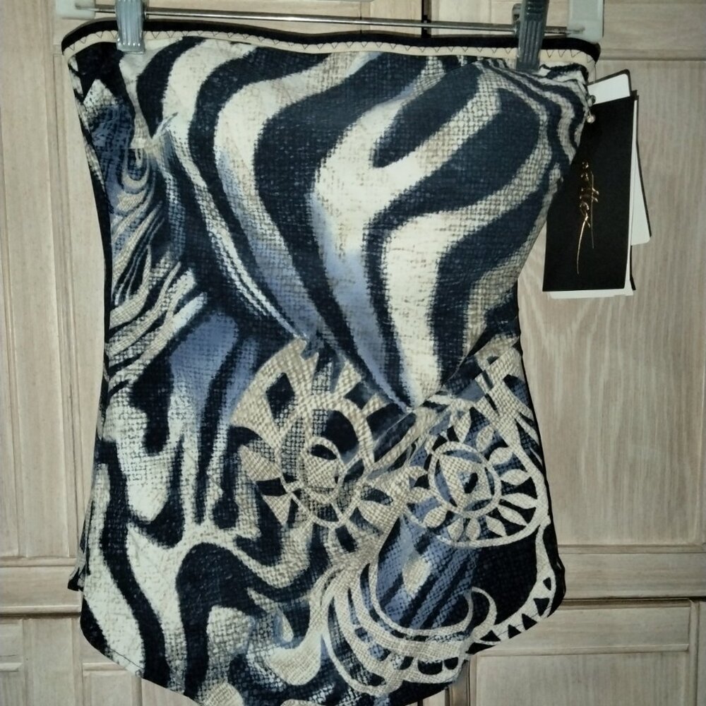 Gottex Paradiso Bandeau Swimsuit with Attachable Strap, Size 10, NWT